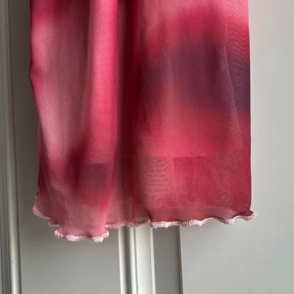 Almost Famous Short Sleeve Funnel Neck Maxi Dress Size Small Y2K - Picture 5 of 8